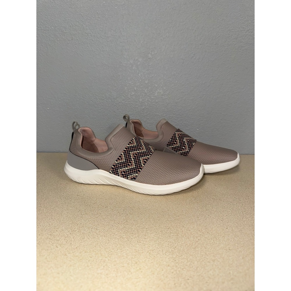 Clarks Cloudsteppers Mira‎ Tide Taupe Mauve Slip On Sneakers Womens 9.5 M